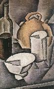 Winebottle and kettle of tile Juan Gris